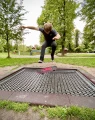 Switch Boards trampoline skateboard set with training trucks, mat and jibbing bar