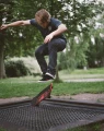 Switch Boards trampoline skateboard set with training trucks, mat and jibbing bar