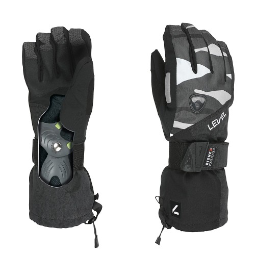 Rękawice z ochraniaczami Level Fly Anthracite White