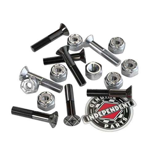 Śruby montażówki do deskorolki / longboardu Independent Precision 1" Black/Silver