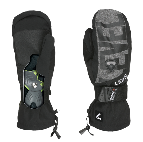 Level Fly Mitt Black/grey Gloves with Protectors