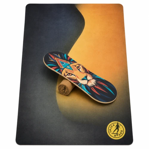 Trickboard Balance Board Large Lion z korkowym wałkiem + dywanik duży