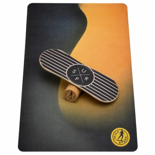 Trickboard Balance Board Large Surf with cork roller + large carpet