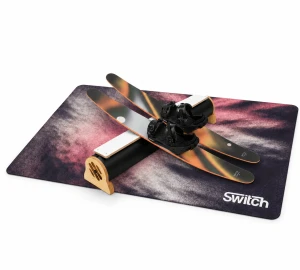 Ski trampoline Set Switch Boards with bindings, jibbing bar and mat
