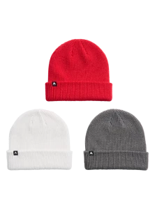 Burton DND Beanie 3 Pack Gray Cloud/Gotham Gray/Geranium Red