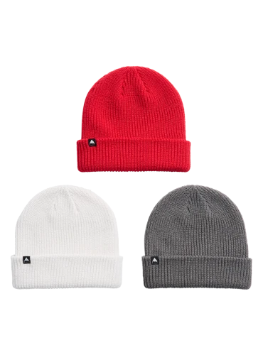 Burton DND Beanie 3 Pack Gray Cloud/Gotham Gray/Geranium Red