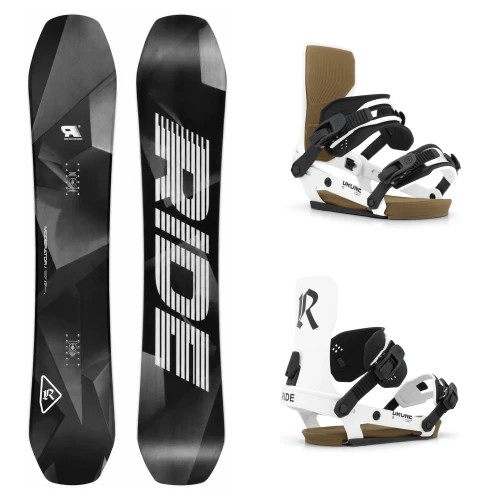 Ride Moderator Snowboard + Ride Drone Men's White Bindings 2027